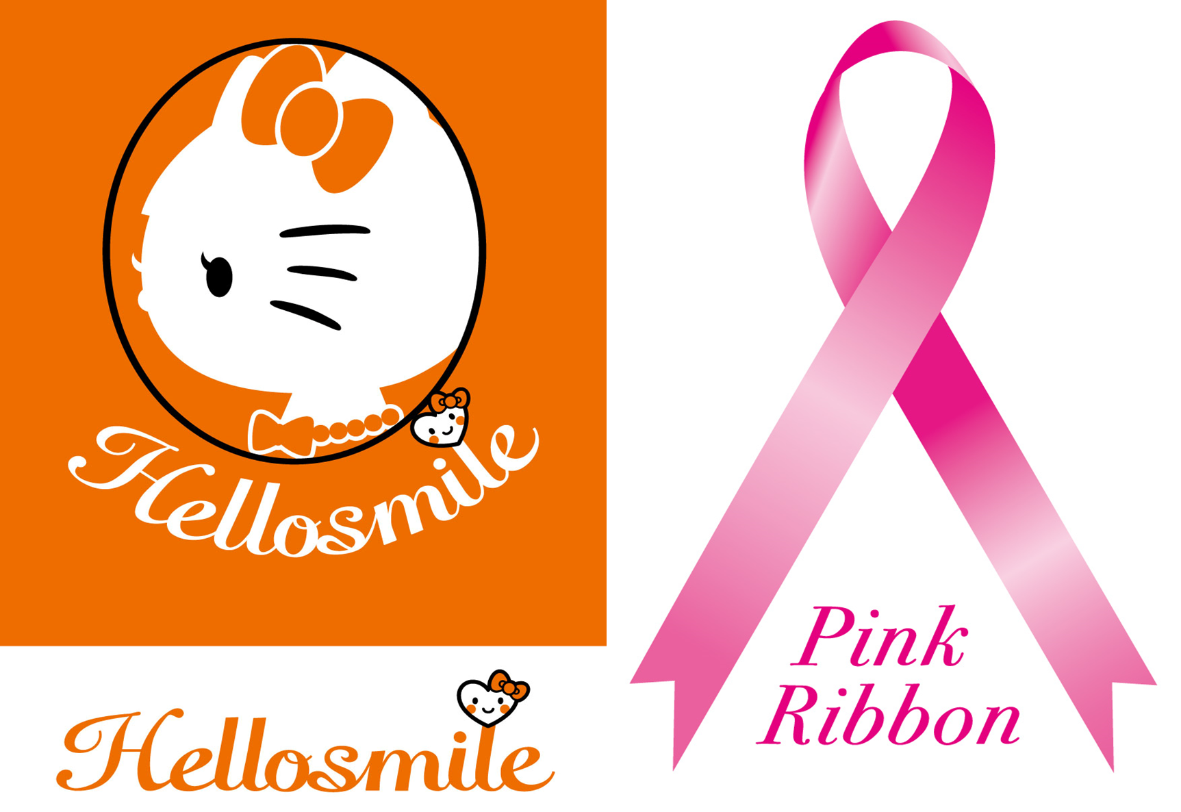 ピンクリボンロゴ、Hellosmile（ハロースマイル）ロゴ