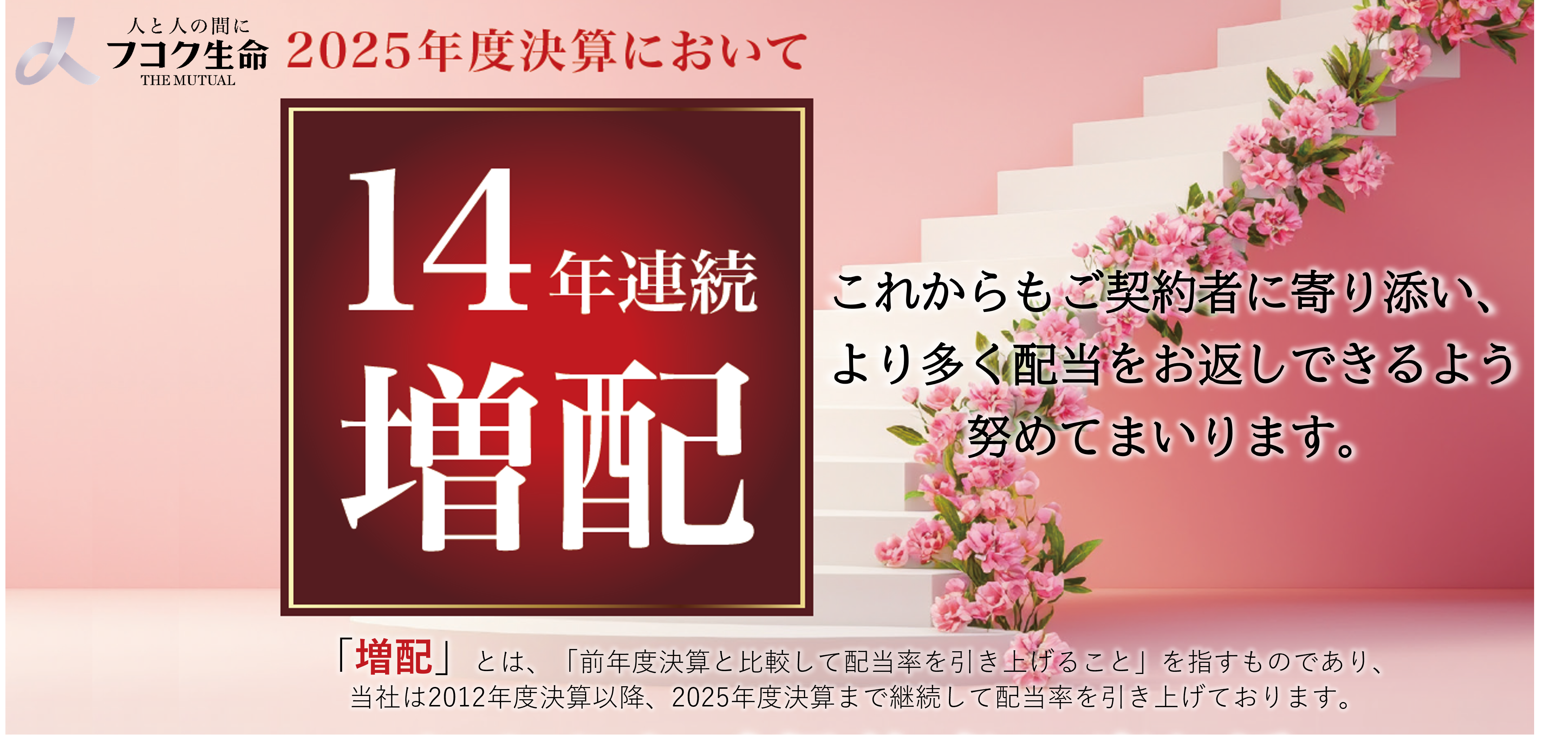 2025年度決算において14年連続で個人保険の「増配」を行いました