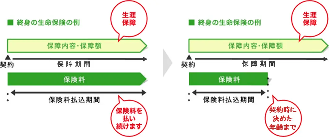 終身の生命保険の例