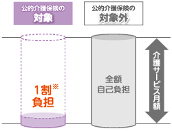 要介護状態になったときの負担額の差を示した図