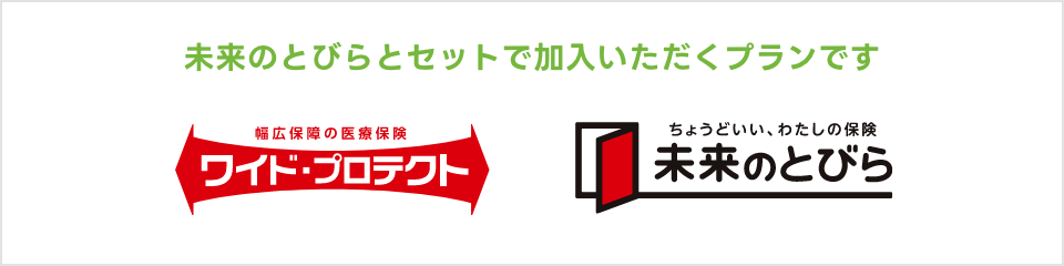 未来のとびらとセットで加入いただくプランです。
