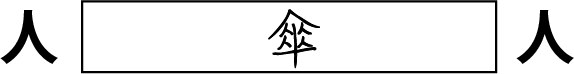 人　傘　人